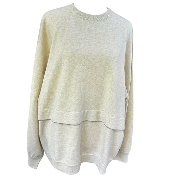 *NEW* Brunello Cucinelli Cashmere Silk Monili Large Sweater Wool Tan Knit Jumper - Picture 2 of 13